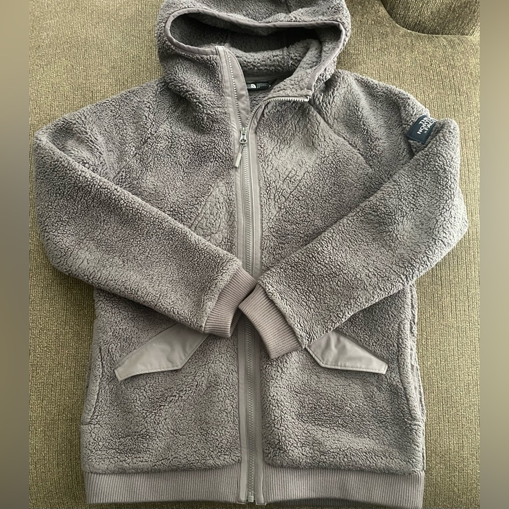 The North Face Women’s Fleece Hooded Jacket Full Zip Size S ~ Gray
